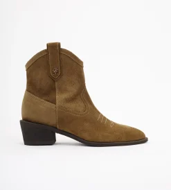 Oliwkowe botki damskie